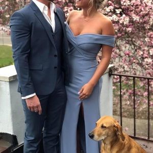 Lulus Light Blue Off the Shoulder Dress